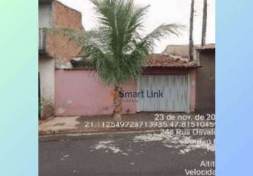 Casa com 3 quartos à venda na rua osvaldo de souza, 257, jardim heitor rigon, ribeirão preto, 90 m2 por r$ 131.648