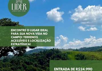 Encontre o lugar ideal para sua nova vida no campo! terrenos acessíveis e localização estratégica! clique e saiba mais!