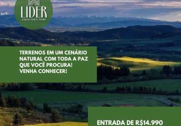 Terrenos em um cenário natural com toda a paz que você procura! venha conhecer!