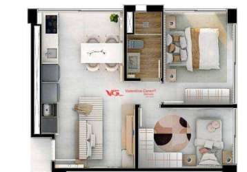 Apartamento com 2 dormitórios à venda, 50 m² por r$ 579.268,80 - centro - indaiatuba/sp