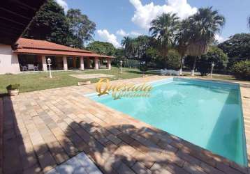 Chácara á venda, 4 suítes, piscina - recanto campestre de viracopos, indaiatuba.