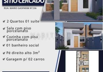 Casa com 2 quartos à venda na rua mário gasparin, sítio cercado, curitiba, 45 m2 por r$ 295.000