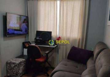 Apartamento com 2 dormitórios à venda, 46 m² por r$ 260.000,00 - jardim utinga - santo andré/sp