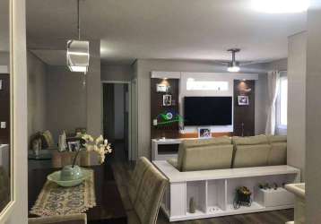 Apartamento todo mobiliado com 2 dormitórios à venda, 76 m² por r$ 630.000 - atmosphera - jardim ermida i - jundiaí/sp