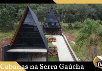 Cabanas na serra gaúcha