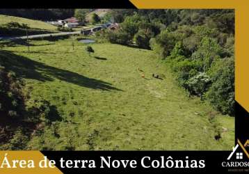 Área de terra nove colônias