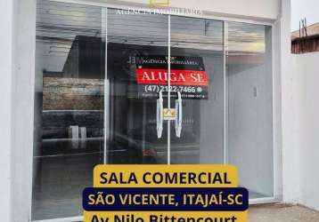 Sala comercial na av. nilo binttencourt  são vicente itajaí-sc