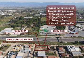 Terreno à venda, 1200 m² por r$ 1.200.000 - ao lado da dutra - guaratinguetá/sp