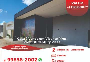 Casa à venda em vicente pires  próx. df century plaza