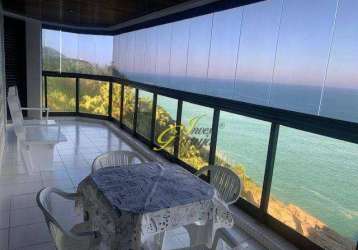 Apartamento com 3 dorms (2 suítes) + dependência de empregada, sacada, vista total para o mar, lazer, vagas de garagem na praia da enseada  no guarujá