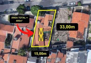 Terreno medindo 495m² por r$ 485.000 - papicu - fortaleza/ce