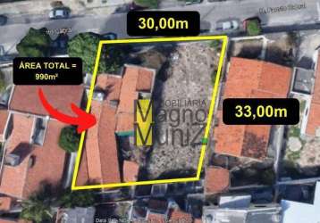 Terreno/casa à venda, medindo 990 m² por r$ 1.085.000 - papicu - fortaleza/ce