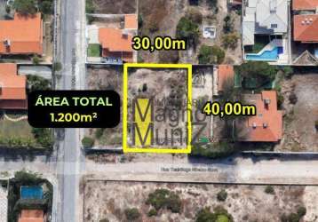 Terreno muito amplo à venda, 1200 m² por r$ 990.000 - dunas - fortaleza/ce