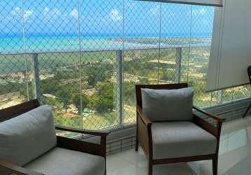 Apartamento mobiliado e com vista mar com 4 dormitórios à venda, 247 m² por r$ 2.750.000 - altiplano cabo branco - joão pessoa/pb