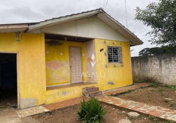 Casa com amplo terreno com 2 dormitórios à venda, 50 m² por r$ 265.000 - santa terezinha - fazenda rio grande/pr