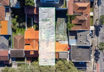 Terreno à venda na rua francisco negrão, água verde, curitiba, 110 m2 por r$ 1.380.000