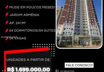 Apartamento para venda em mogi das cruzes, jardim armenia, 4 dormitórios, 4 suítes, 5 banheiros, 4 vagas