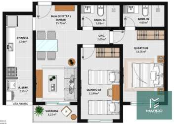 Apartamento com 2 dormitórios à venda, 63 m² por r$ 380.000,00 - nossa senhora de fátima - teresópolis/rj