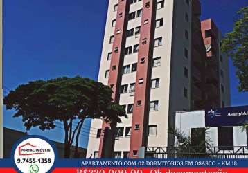 Apartamento com 02 dormitorios em osasco - km18