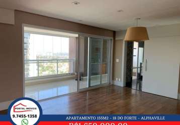 Apartamento com 155m2 em alphaville - 18 do forte