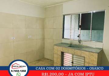 Casa com 02 dormitórios em osasco - jardim turibio