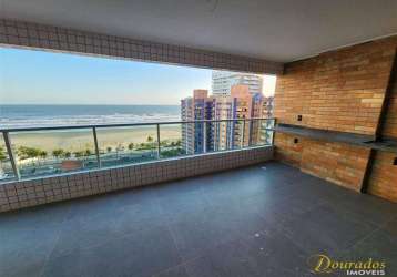 Apto novo com 3 dorm(s), sendo 2 suítes, 126 m², vista mar, varanda gourmet, aviação - praia grande/sp