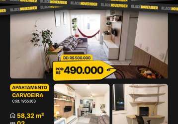 Apartamento de 2 dormitórios à venda na carvoeira