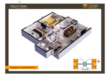 Apartamento com 2 quartos à venda no interlagos, caxias do sul , 45 m2 por r$ 253.000