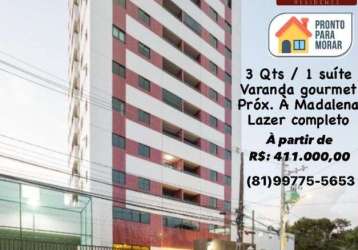 Apartamento 61metros, pronto para morar com 3 quartos no prado ronaldo 8199775.5653