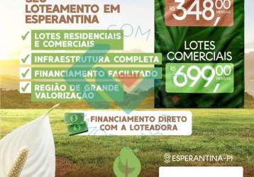 Lote para venda em esperantina, bairro santa luzia