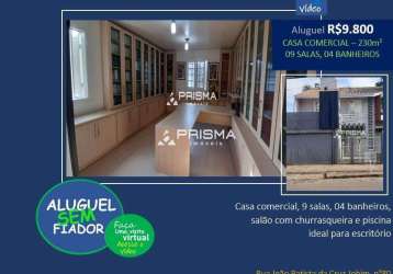 Casa comercial, 9 salas, ideal para escritório, região nobre