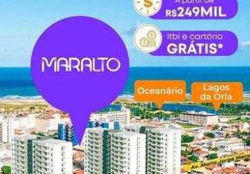 Apto a venda no condomínio maralto, com 55m2, 3 quartos em coroa do meio - aracaju - se