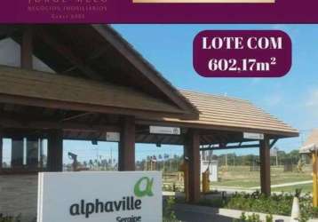 Lote à venda no condomínio alphaville sergipe, 602m², barra dos coqueiros , se