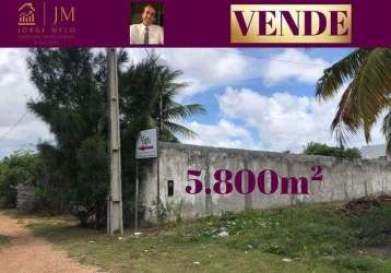 Lote a venda com 5800m2, zona de expansão (mosqueiro) - aracaju - se