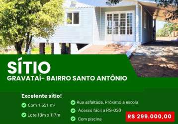 Vendo ótimo sítio no bairro santo antônio em gravataí. escriturado