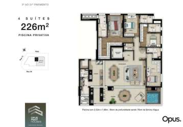 Apartamentos com 04 suítes plenas no opus penthouses setor marista