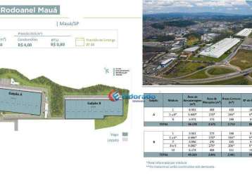 Galpão para alugar, 116057 m² por r$ 136.864,75/mês - vila noêmia - mauá/sp