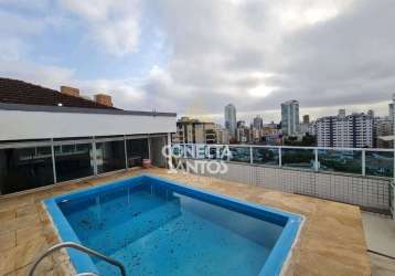 Cobertura com 3 quartos à venda na avenida dos bancários, 91, ponta da praia, santos, 266 m2 por r$ 1.500.000