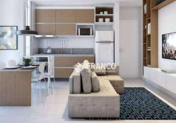 Apartamento com 1 dormitório à venda, 39,09m² - chácara do visconde - taubaté/sp