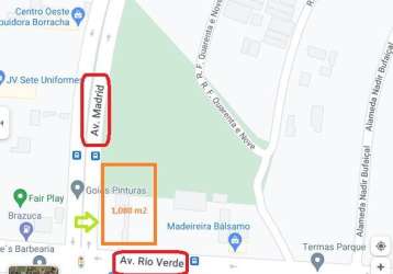 Terreno comercial na av. rio verde esq. com av. madrid, setor faiçalville, goiânia - go.