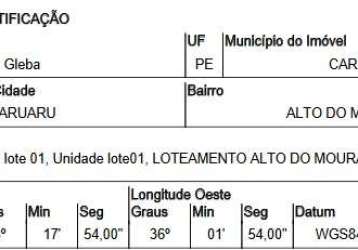 Oportunidade única em caruaru - pe | tipo: gleba | negociação: venda direta online  | situação: imóvel