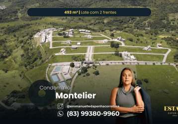 Condomínio montelier | terreno à venda com 493m² e ótima localização. bananeiras/pb