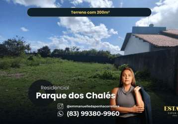 Residencial parque dos chalés | terreno à venda com 200m² em bananeiras/pb