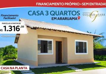 Casa com 3 quartos araruama - financie sem entrada!