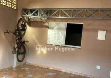 Cód:rrca4054 -casa à venda somente a vista, jardim santa rosa em sumaré. com 3 dorms,1 banheiro ,1 vaga de garagem.