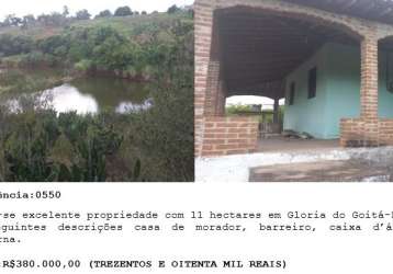 Vende-se excelente propriedade com 11 hectares em glória do goitá-pe.