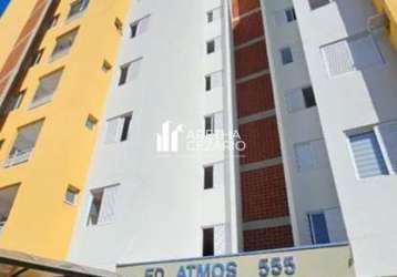 Apartamento com 02 dormitórios sendo uma suíte à venda,68m² por r$ 235.000 - condomínio edifício atmos - taubaté - sp