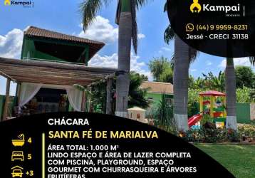 Chácara / sítio à venda na estrada sarandi, santa fé do pirapó, marialva, 270 m2 por r$ 850.000