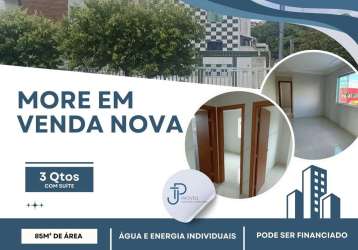 Apartamento 3 quartos com suíte – 85m² em venda nova, belo horizonte