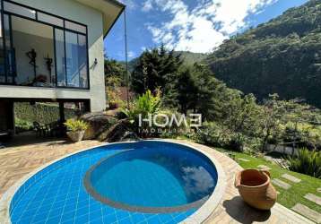 Casa com 4 dormitórios à venda, 430 m² por r$ 2.690.000,00 - cascata dos amores - teresópolis/rj